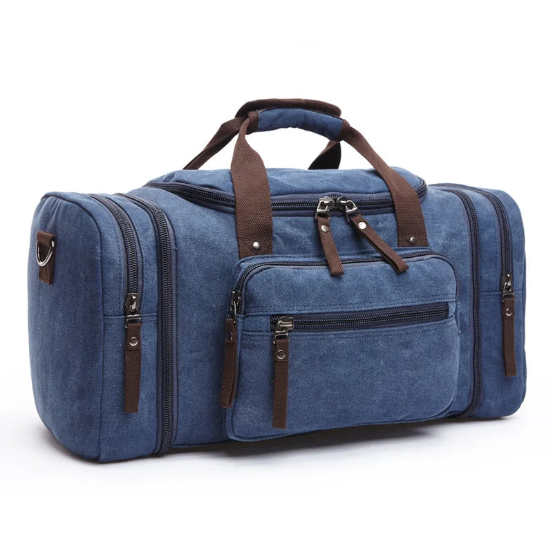 Men's Canvas Travel Bags Ourdoor Large Capacity Carry On Luggage Bags Casual Duffel Bag Travel Tote Weekend Bag Dropshipping