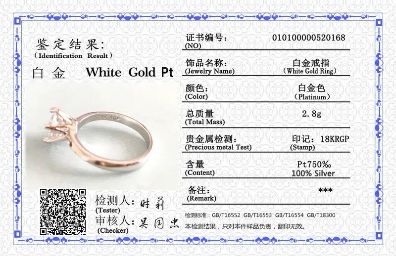 Never Fade White Gold Color Rings Women High Quality Zircon Ring Original Tibetan Silver Wedding Band Bridal Jewelry Accessories