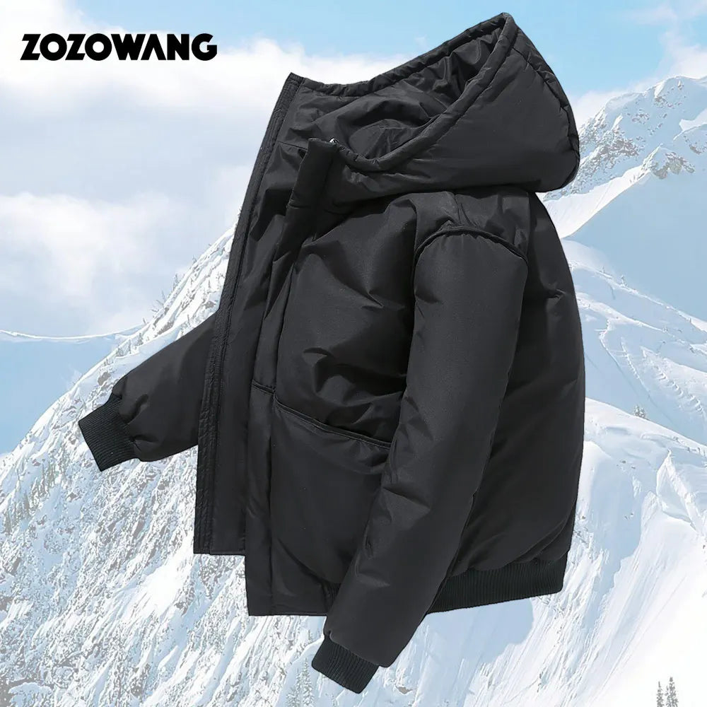 ZOZOWANG 2023 Men Winter Jacket White Duck Down Parka Casual Goose Feather Men's Winter Coat Hood Thick Warm Waterproof Jackets