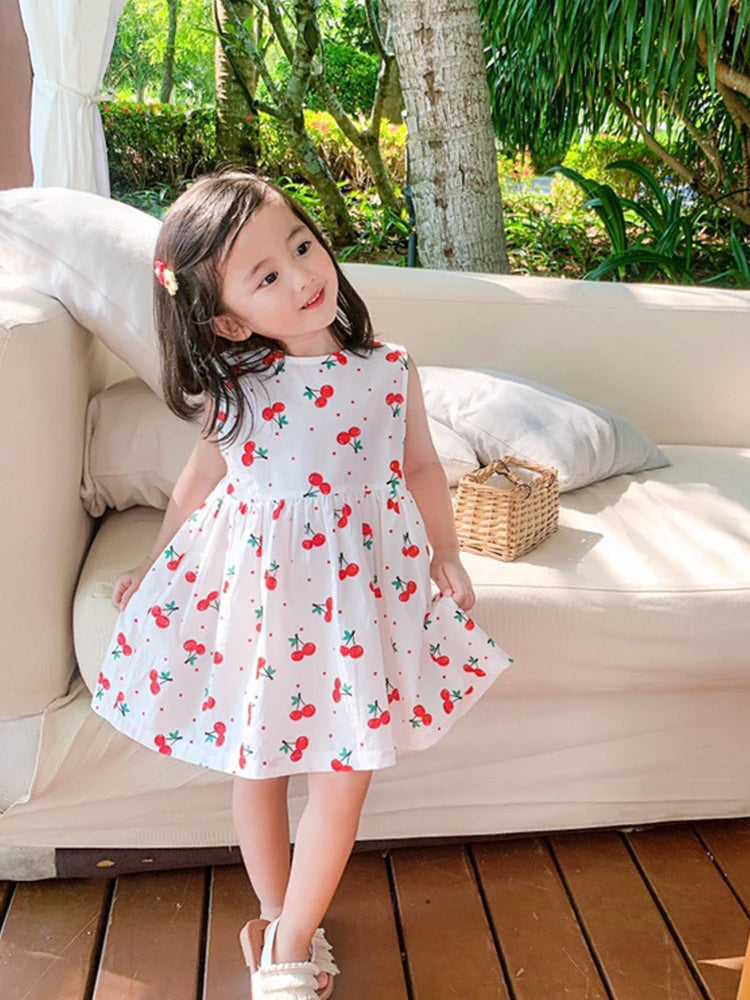 Girls Skirt Summer 100% Cotton 1-7 Years Old Baby Sundress Summer Princess Skirt Children'S Floral Little Child Dress Thin