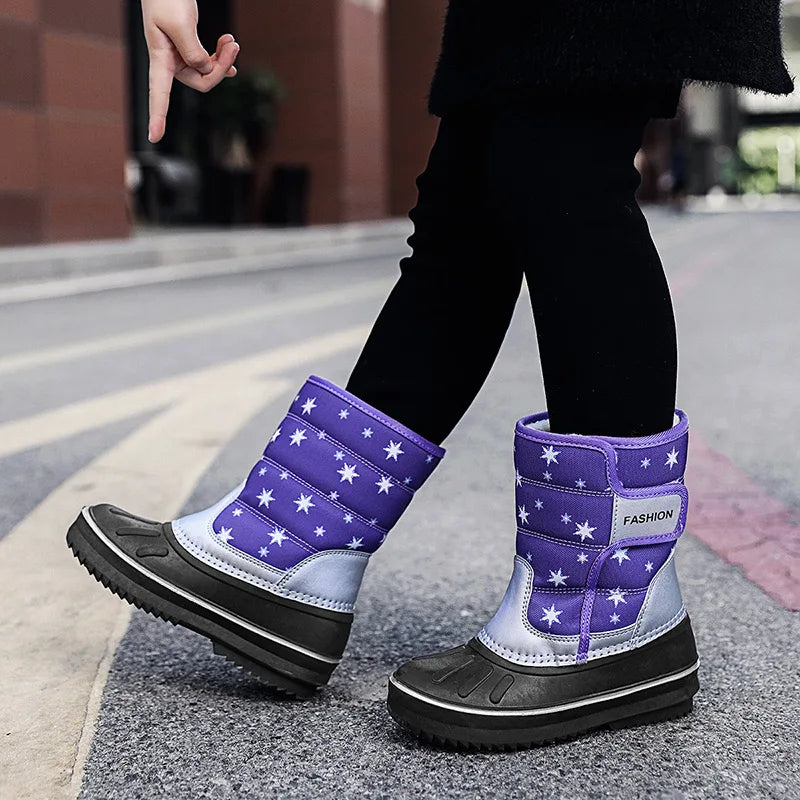 Children New medium Snow Boots Girls Boys Chaussure Enfant Fashion Kids Boots for Girls Brand Comfortable Keep Warm Snow Boots