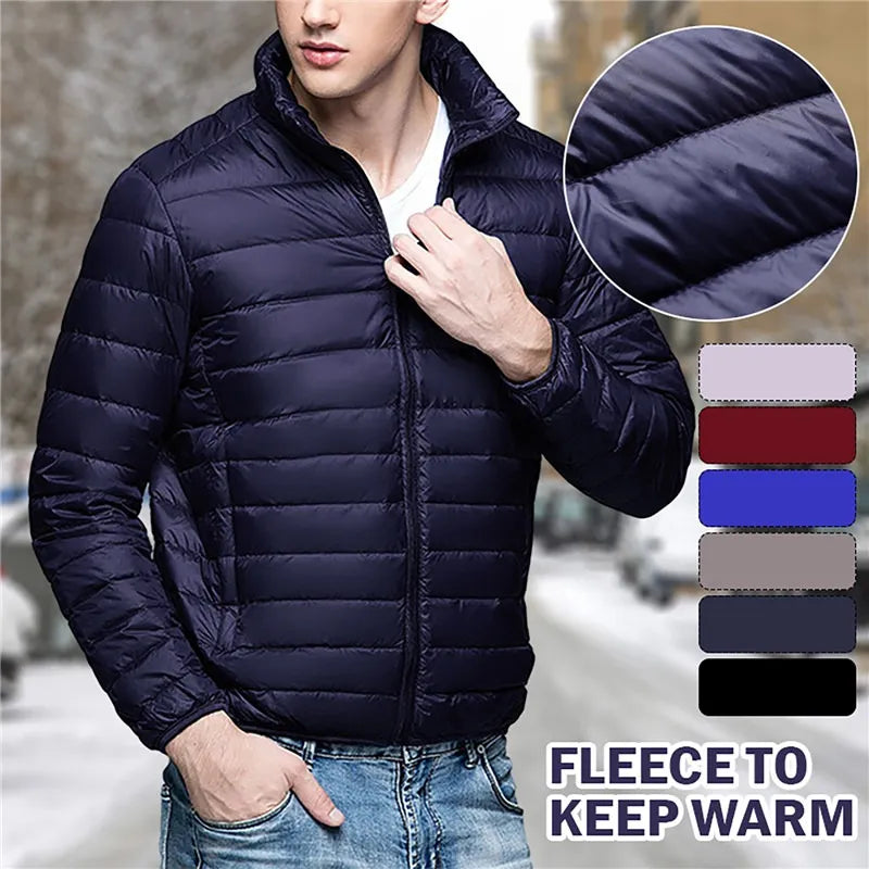 New Winter Jacket Long Sleeve Cotton-Padded Jacket Zipper Jacket Men'S Stand-Up Collar Jacket Plus Size Cotton Jacket