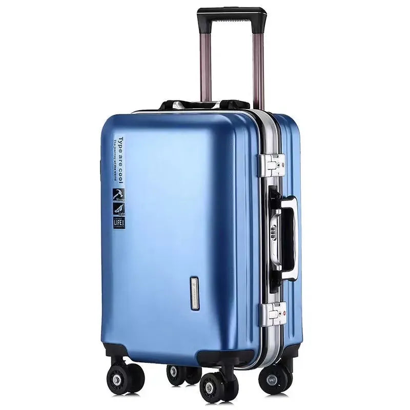 2023 Trolley Case Female Suitcase Wheels Boarding Students Korean Version of the Suitcases Male Aluminium Frame Luggage