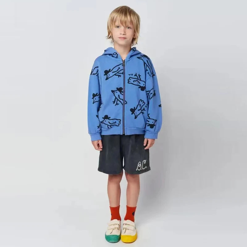 2023 New Baby Boys Sweatshirts Set Long Sleeve Boy Hoodies Children's Sweater Bobo Tops Clothes Print Outwear For Kids Girls