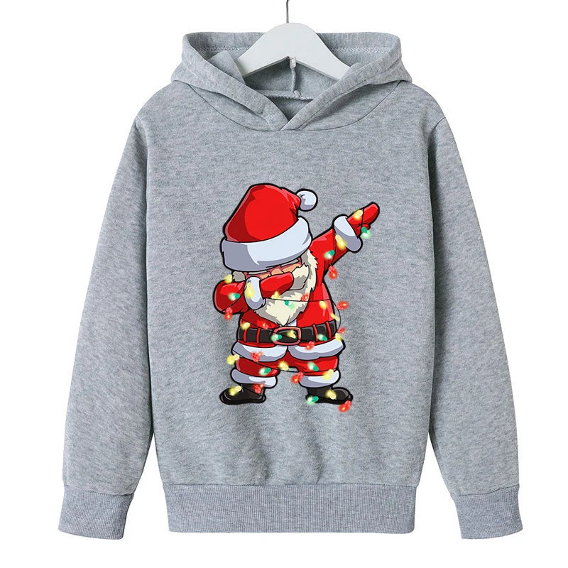 Christmas Dab Santa Children Hoodies Cartoon Clothes Children Sweaters Clothes Long Sleeve Happy Christmas Boys Girls Hoodies