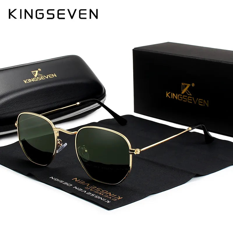 KINGSEVEN 2023 Round Sun glasses Female Retro Reflective Sunglasses Men Polarized Eyewear Oculos De Sol gafas  UV400 Protection