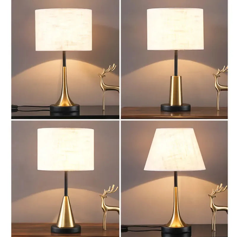 Table Lamp Modern Nordic E27 LED Creative Simplicity Cloth Desk Light Indoor Home Bedside Bedroom Livingroom Decoration Romantic