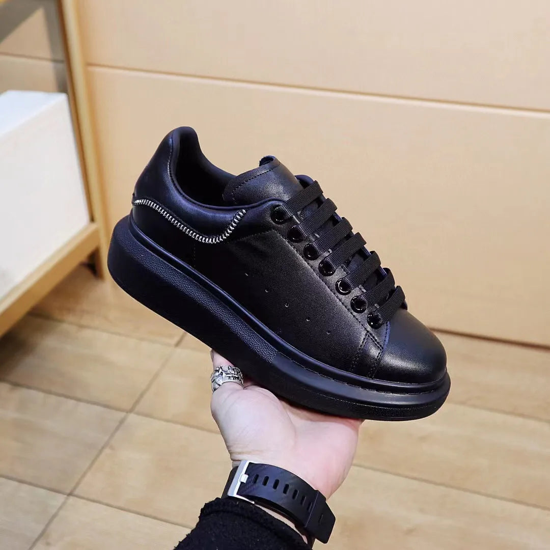 2023 Top Quality Unisex Genuine Leather Ladies Platform Casual Sneakers Fall Fashion Sports Vulcanized Men's Shoes