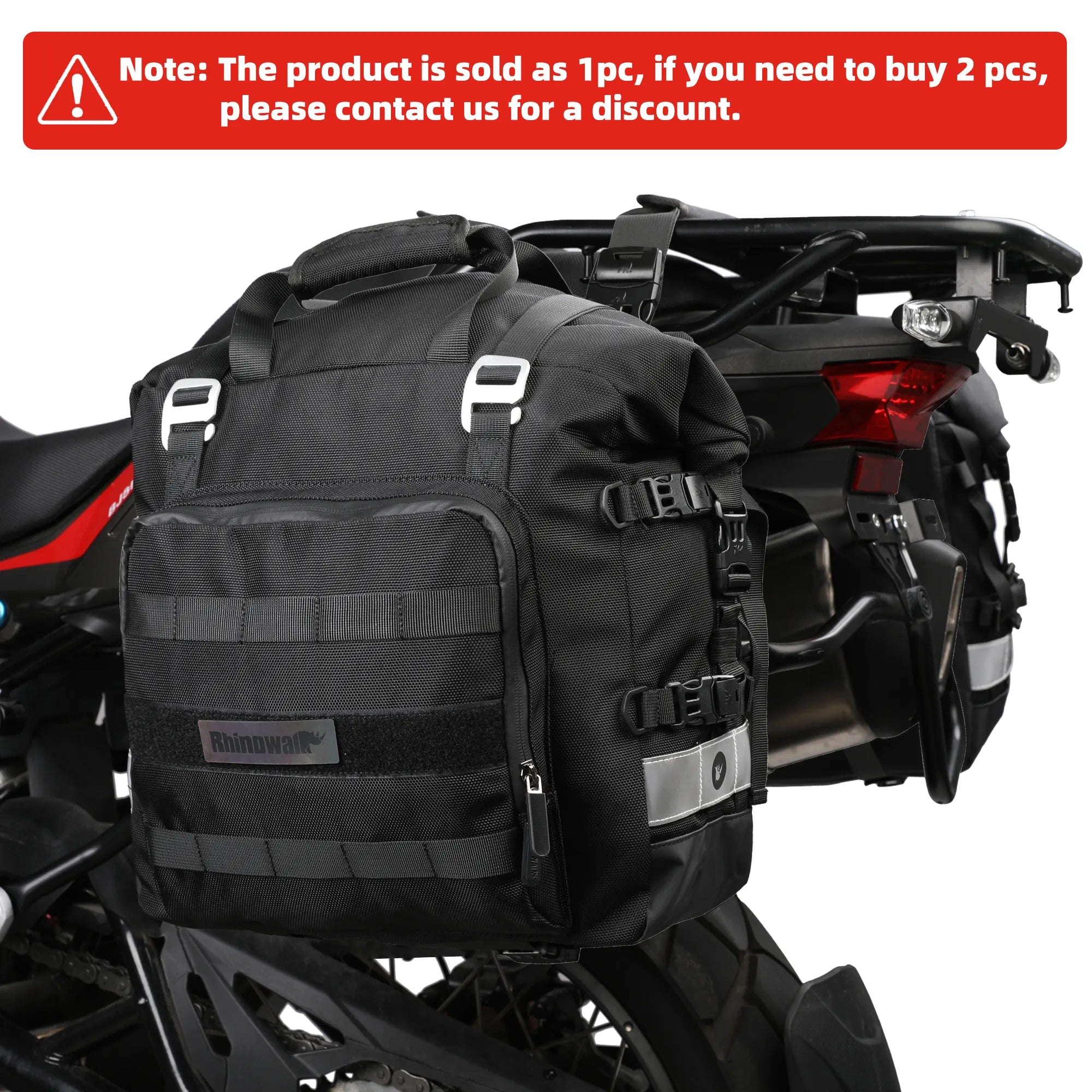 Rhinowalk Motorcycle SaddleBag 20L-30L Universal Side Bag With Removable 100% Waterproof Inner Bag Travel Motorbike Luggage