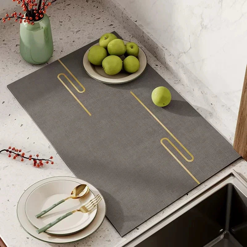 Super Absorbent Tableware Dish Drying Mats Desk Drain Pad Heat Resistant Counter Top Mat Non-slip Draining Placemat Kitchen