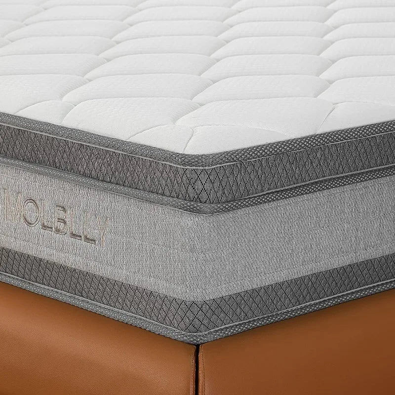 Molblly Full Mattress, 12 Inch Cooling-Gel Memory Foam and Individually Pocket Innerspring Hybrid Bed Mattress in a Box, Certi