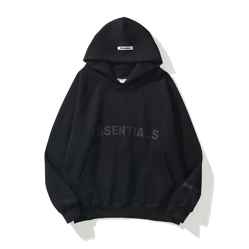 Essentials - Hoodie with 3D rubber lettering logo, high-quality, hip-hop, loose fitting, unisex, oversized, fashion brand,hoodie