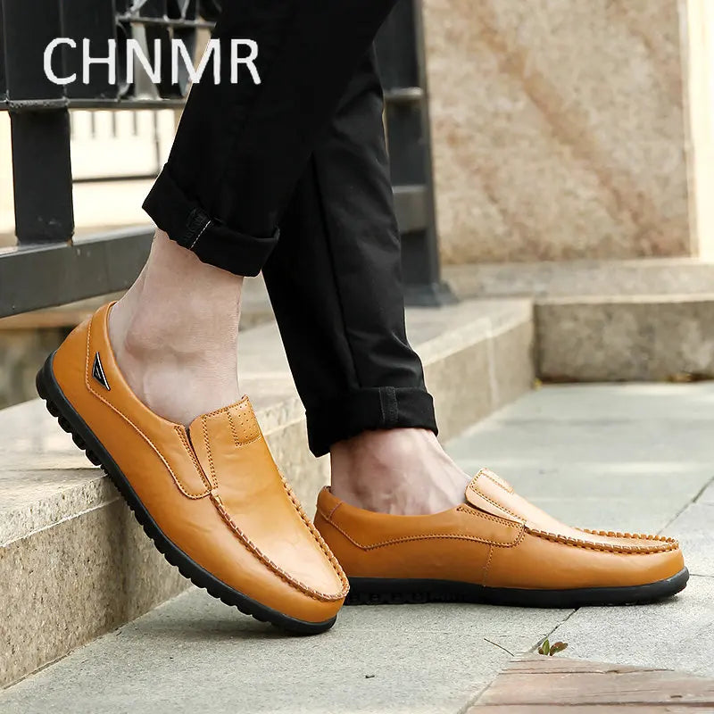 CHNMR-S Business Leisure Shoes For Men Big Size Slip-on Loafers Comfortable Fashion genuine leather