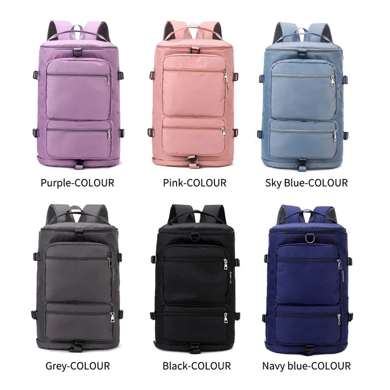 BWBW Large Capacity Women Shoulder Travel Backpack Lady Weekend Sports Yoga Luggage Zipper Bags Multifunction Crossbody Bag