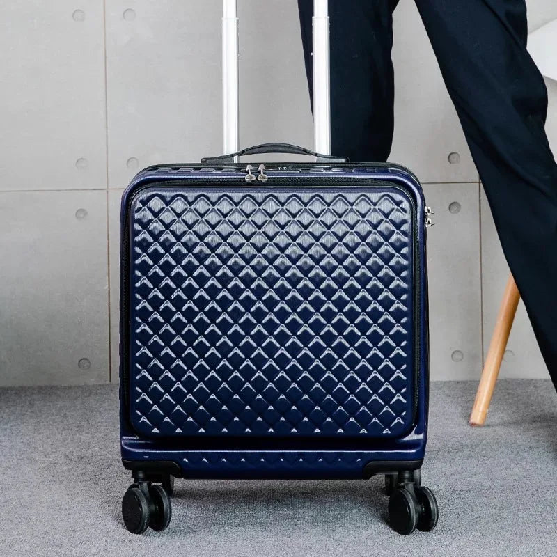 18 inch Trolley luggage travel suitcase Business cabin rolling luggage carry ons case with laptop bag spinner wheels box fashion