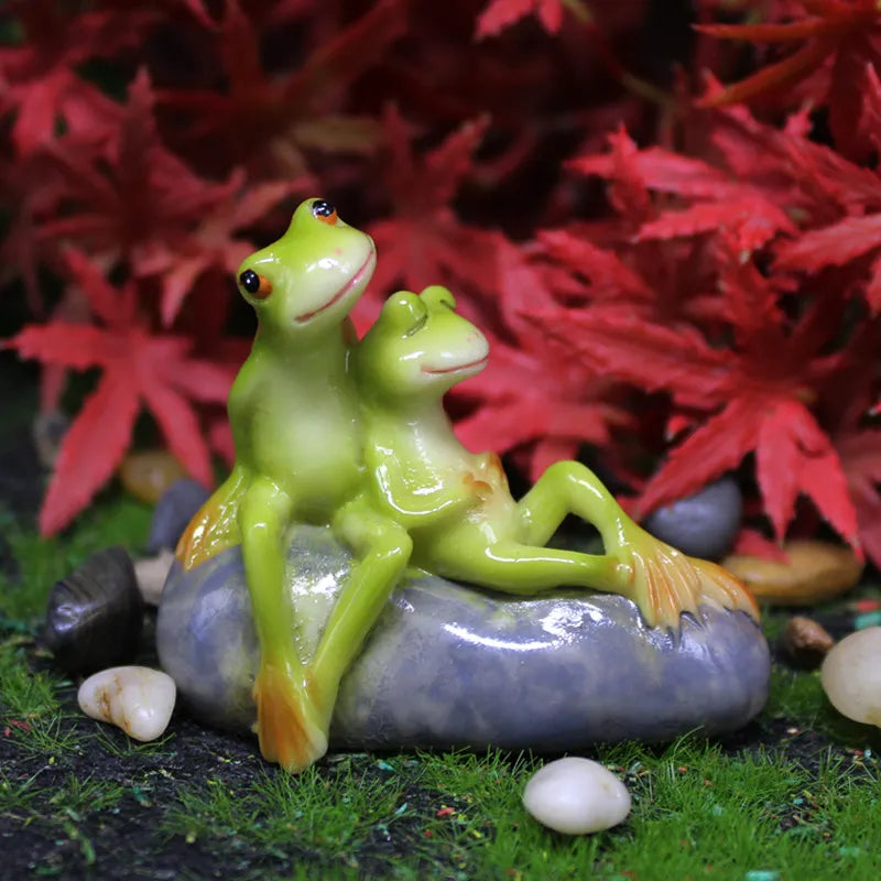 Animal Frog Fairy Simulation Mini Resin Ornament Garden Decoration Miniature Figurines Home Micro Landscape Terrarium Craft Gift