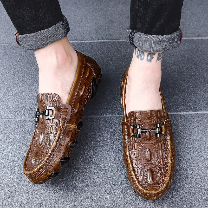 Genuine Leather Penny Loafers Men Shoes Men's Breathable Loafers Men Casual Driving Shoes Slip On Moccasins Men Flats Footwear