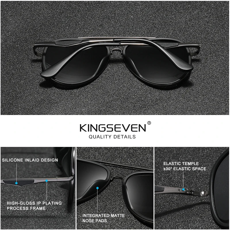 KINGSEVEN 2022 Brand Classic Pilot Polarized Sunglasses Men's Driving Male Sun Glasses Eyewear UV Blocking Oculos N7936