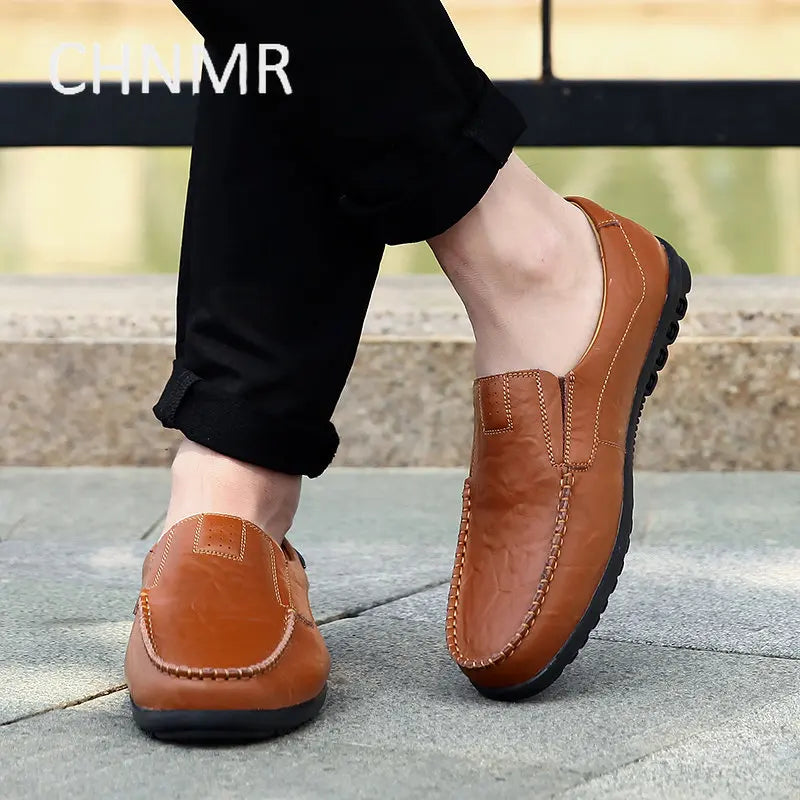 CHNMR-S Business Leisure Shoes For Men Big Size Slip-on Loafers Comfortable Fashion genuine leather