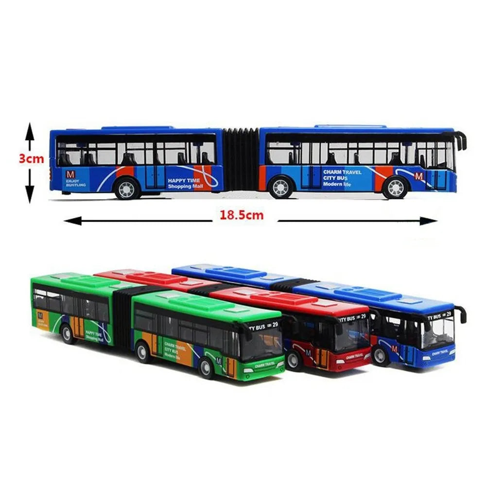 1:64 Alloy City Bus Model Vehicles City Express Bus Double Buses Diecast Vehicles Toys Funny Pull Back Car Children Kids Gifts