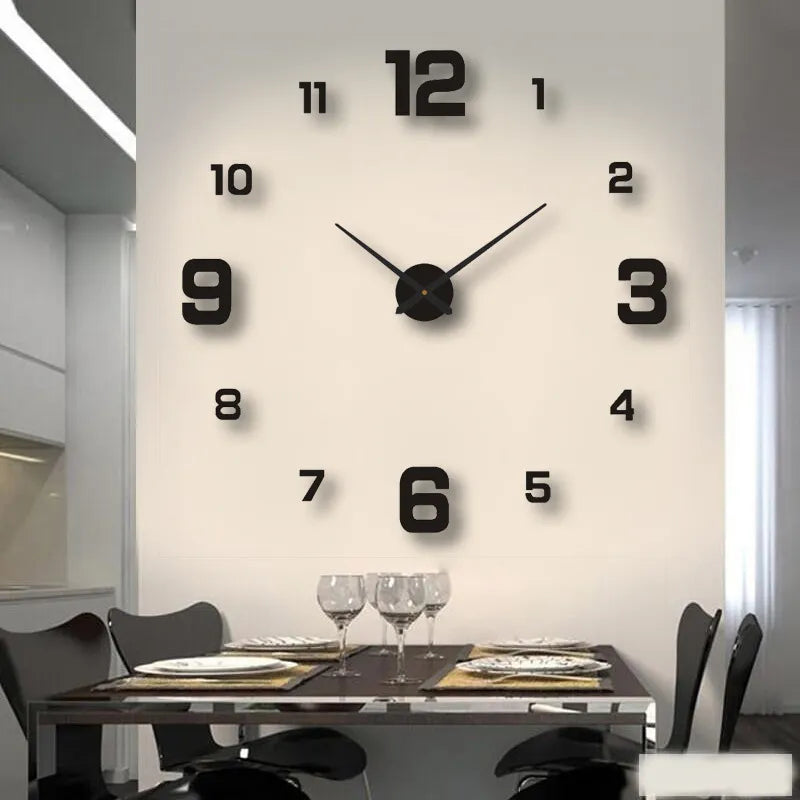 DIY Digital Clock Wall Watches Stickers Silent Clock For Home Living Room Table Acrylic 3D Wall Clock Luminous Wall Clocks