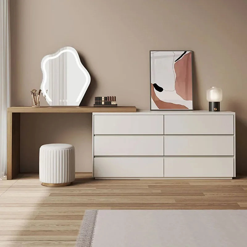 White Simple Storage Dressing Table Toiletries Bedroom Cabinet Charm Dressing Table Luxury Nordic Commodes Bedroom Furniture