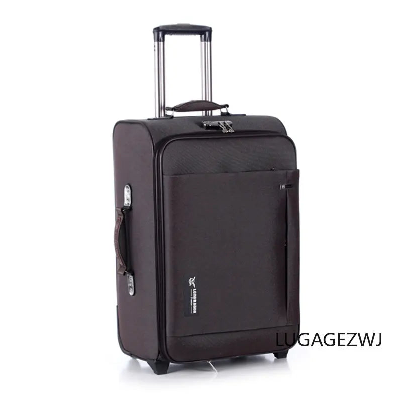 Large Capacity Rolling Luggage: Waterproof Wear-resistant Oxford Trolley Case Business Travel Suitcase