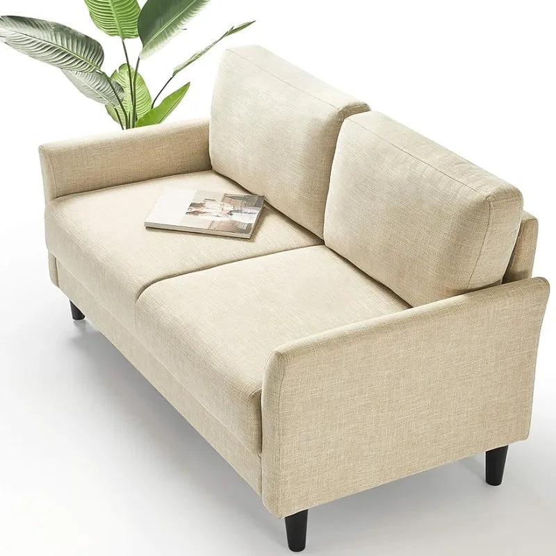 Sofas & Couches Jackie Loveseat Sofa / Easy, Tool-Free Assembly, Beige Living Room Furniture