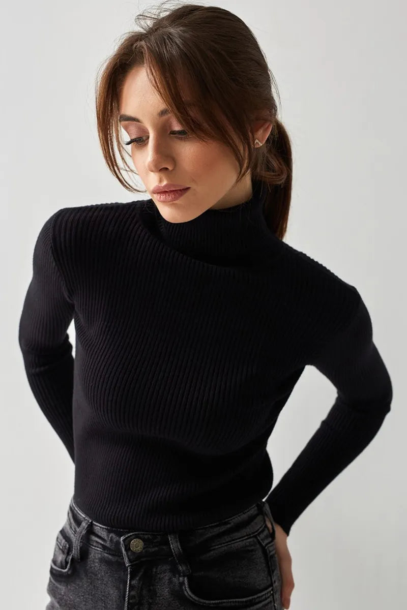 Women Turtleneck Sweaters Long Sleeve Winter Basic Sweater Shirts Fleece Warm Tops for Women One Size Elastic  Fashion Shirts