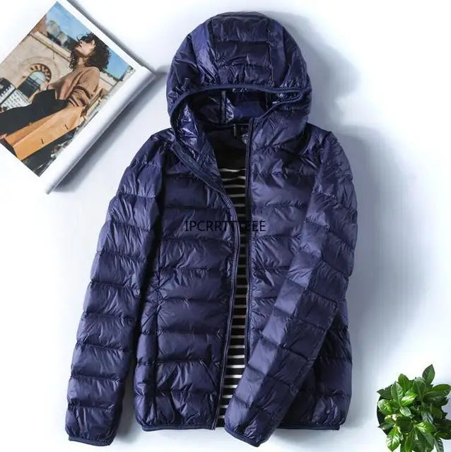 Women 90% White Duck Down Jackets Women's Ultra Light Thin Duck Down Coat Autumn Winter Warm Stand Collar Jacket