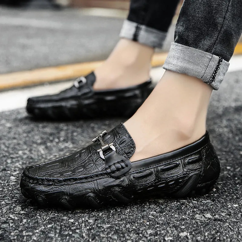 Genuine Leather Penny Loafers Men Shoes Men's Breathable Loafers Men Casual Driving Shoes Slip On Moccasins Men Flats Footwear