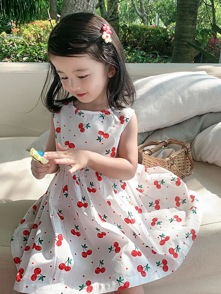 Girls Skirt Summer 100% Cotton 1-7 Years Old Baby Sundress Summer Princess Skirt Children'S Floral Little Child Dress Thin