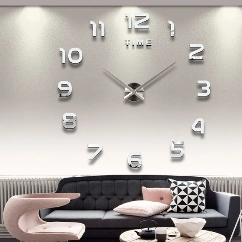 DIY Simple Modern Design Digital Clock Silent Wall Clock Home Decor Room Living Wall Decoration Punch-Free Wall Sticker Clock