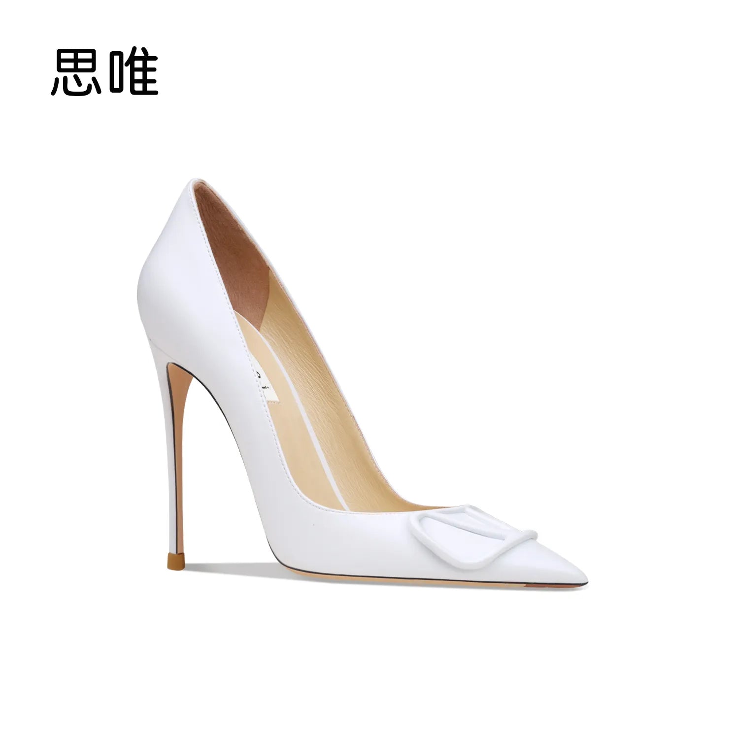 Heels For Women 2023 Luxury Brand Classics Pumps Metal Button White Matte High Heels Shoes Pointed Toe Sexy Wedding Ladies Shoes