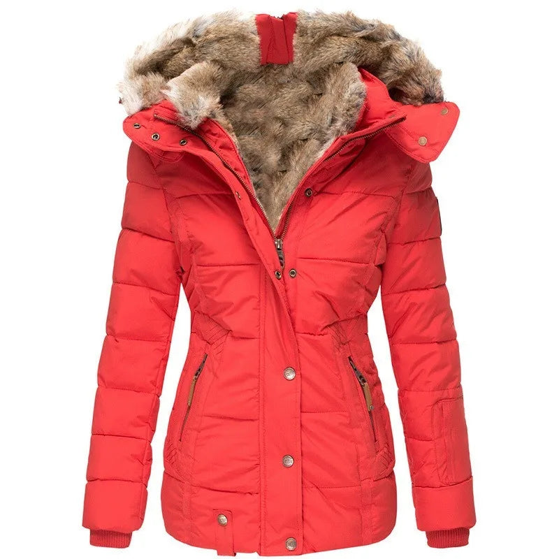 Winter Hooded Jacket Women Warm Thickening Fur Coats Overcoat Winter Womens Parka Casual Outwear Military Hooded Coat