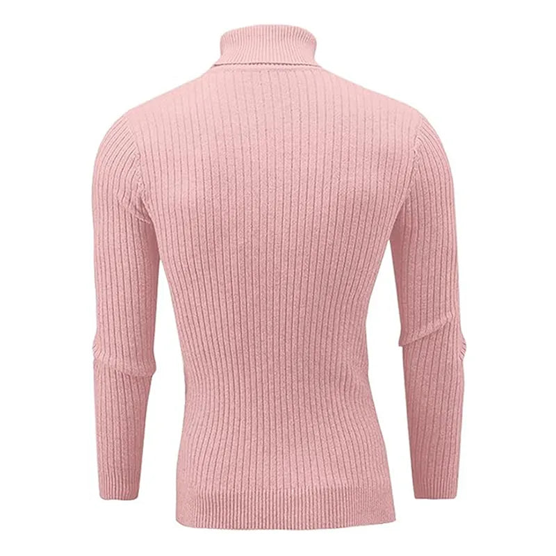 New Men's Turtleneck Sweater Casual Men's Knitted Sweater Warm Fitness Men Pullovers Tops