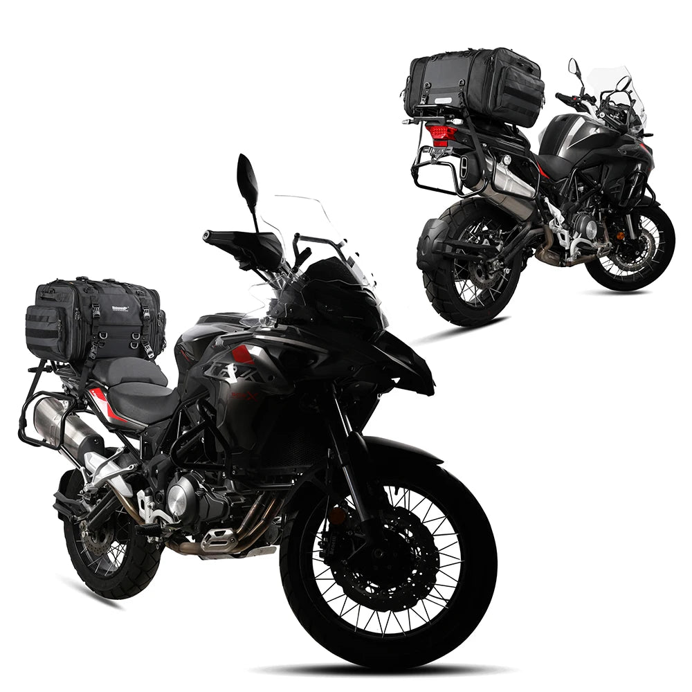 Rhinowalk Motorcycle Bag Waterproof PVC Motorcycle Seat Bag Big Capacity 40-60L Rear Tail Saddle Bag Outdoor Travel Luggage 2023