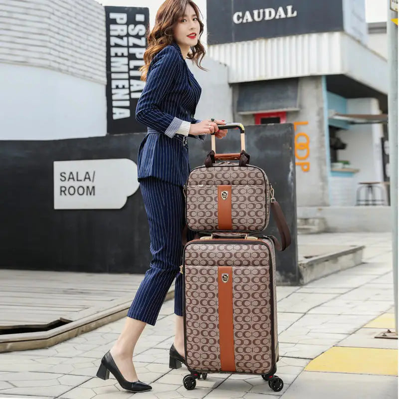 kmikli Luxury Luggage with handbag female fashion male travel suitcase pull rod box trolley carry on 16/20/24 boarding case