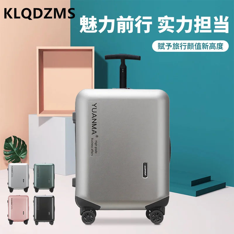 KLQDZMS Japanese Luggage Female Horizontal Bar Luggage Student Mute Universal Wheel Suitcase Strong And Durable Boarding Case