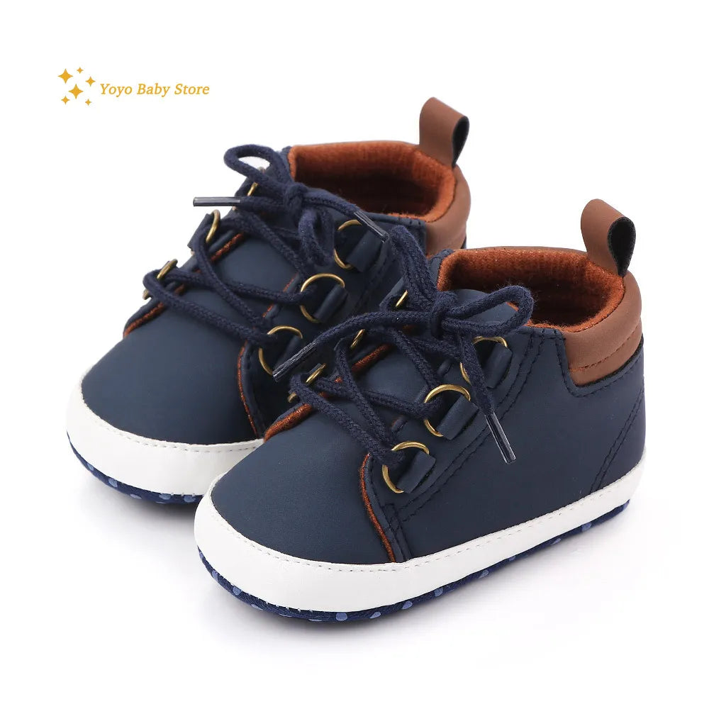 Shoes Baby Boy Newborn Infant Toddler Casual Comfor Cotton Sole Anti-slip PU Leather First Walkers Crawl Crib Moccasins Shoes