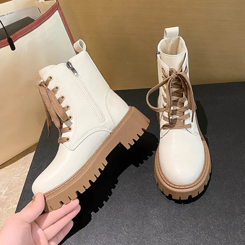 2023 New Warm Women's Winter Boots Waterproof Snow Boots Women Pu Leather Plush Platform Ankle Botas Woman Non-Slip Cotton Shoes