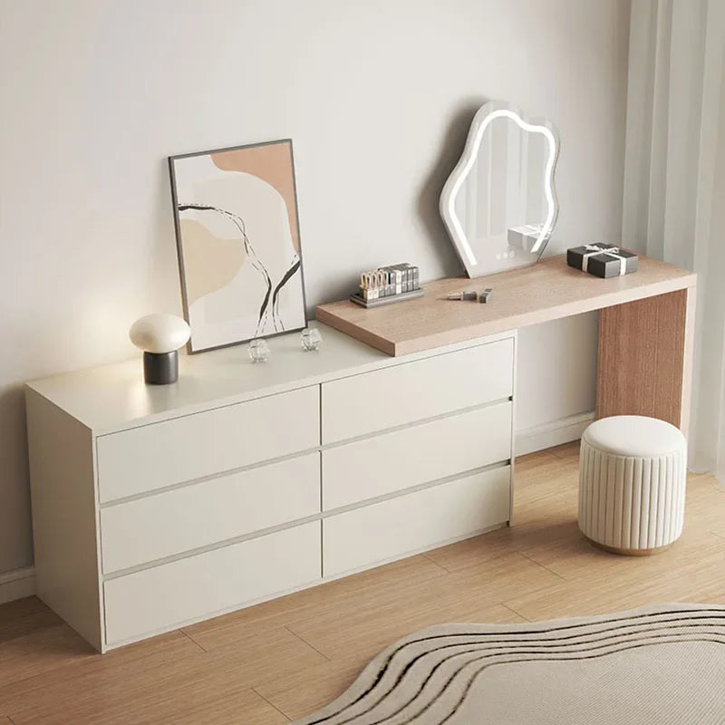 White Simple Storage Dressing Table Toiletries Bedroom Cabinet Charm Dressing Table Luxury Nordic Commodes Bedroom Furniture