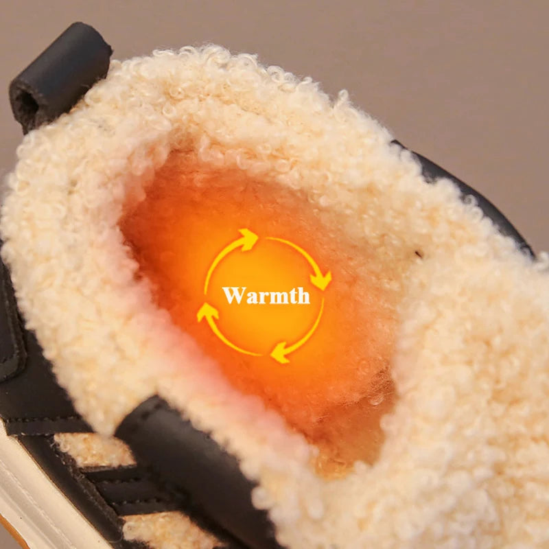 Girls Cotton Shoes Children Plush Thickened Anti-skid Shoes Boys Warm Sports Shoes Baby Soft Comfortable Winter Sneakers