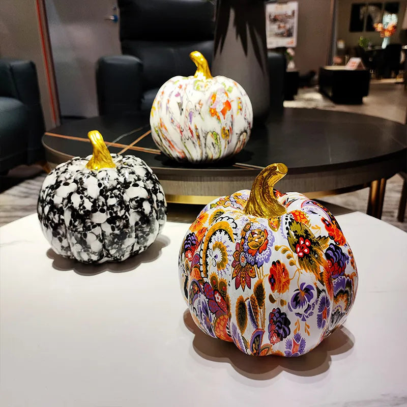 Nordic Creative Colorful Pumpkin Ornament Modern Light Luxury Home Living Room TV Cabinet Desktop Model Room Soft Decorations