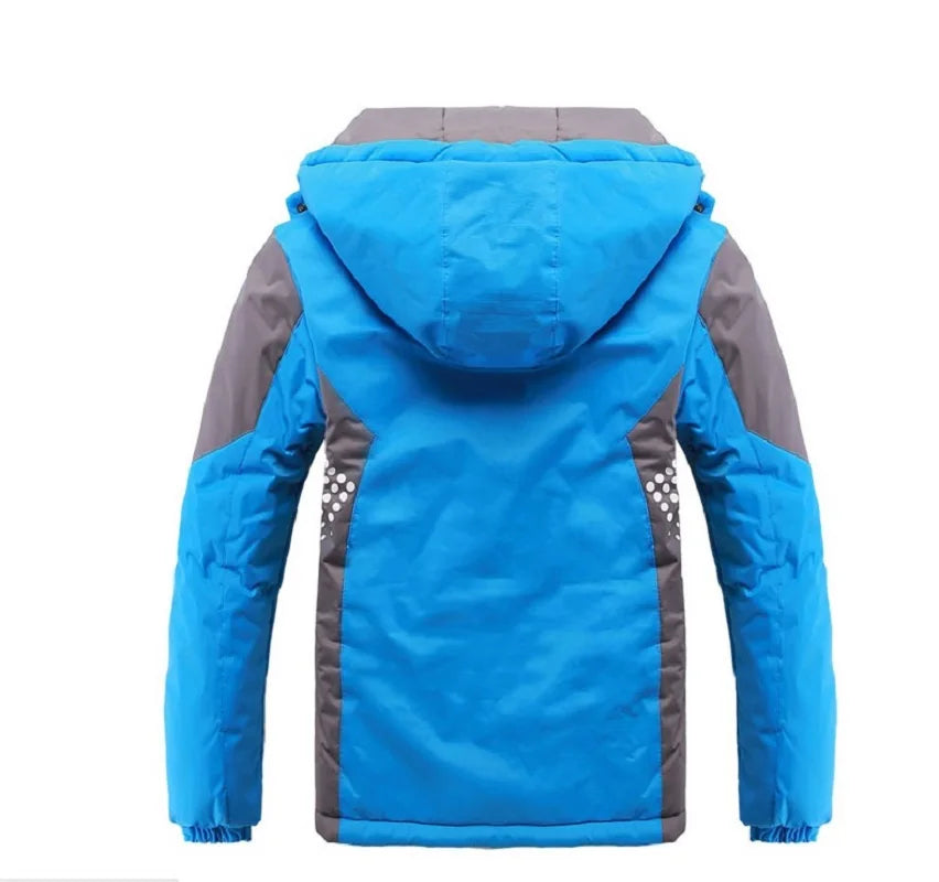 Waterproof Girls Boys Rain Jacket Patchwork Print Kids Outfits Fleece Child Coat Children Outerwear Spring Autumn 3-12 Years Old