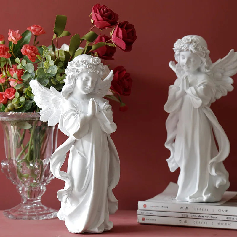 Angel Girl Sculpture Decoration Home Living Room Bookcase Crafts Resin Statue