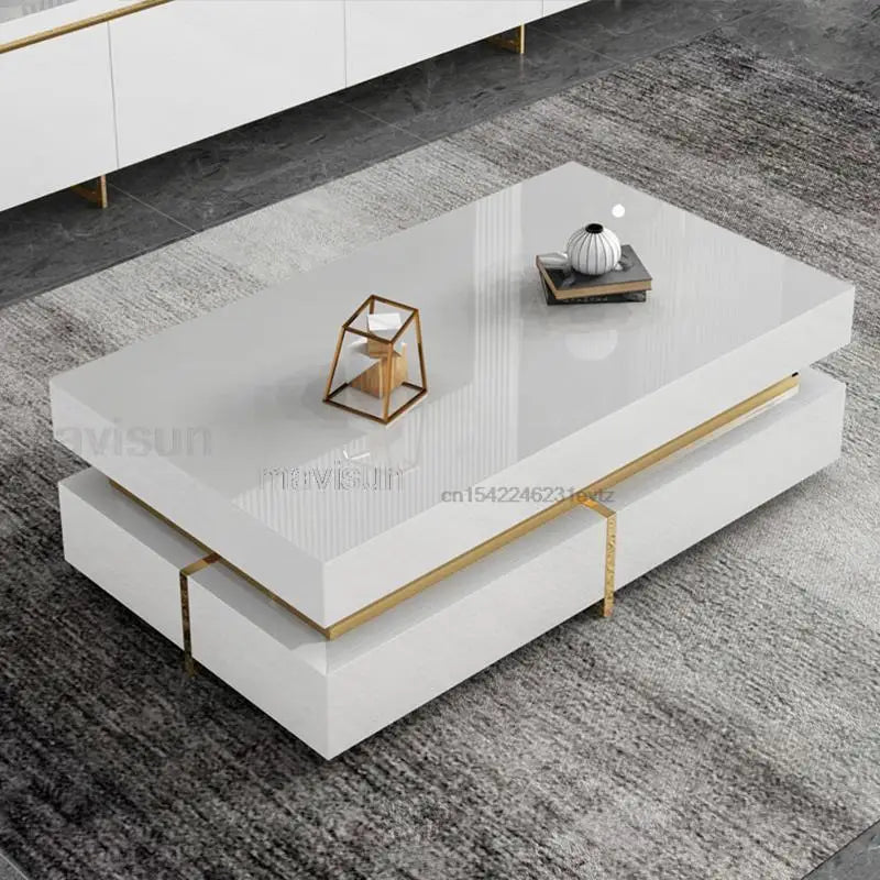 Modern Furniture For Home Living Room Center White Table And TV Cabinet For Family Used Simple Luxury Loft Coffee Table TV Stand