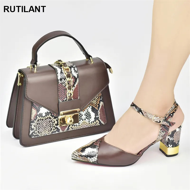 New Arrival Shoes and Bag for Party Wedding Shoes for Wedding Women Patent Leather Pumps Women Shoes Handbags and Shoes Set