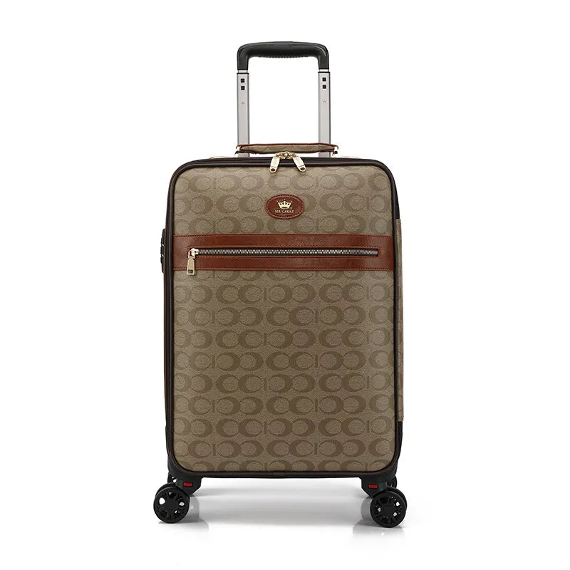 PU Leather Rolling Luggage Spinner Brand Travel Suitcase Women Cabin Trolley Case 12" Inch Small Cute Carry On