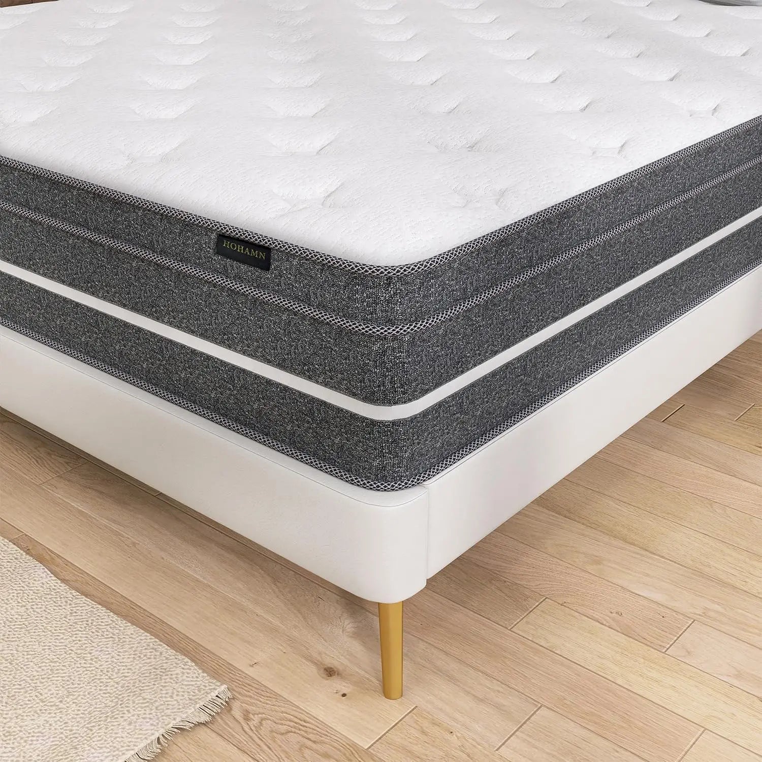 Queen Mattresses 14 Inch Euro Top Queen Mattress with Memory Foam Hybird Individually Wrapped Coil Mattress in a Box